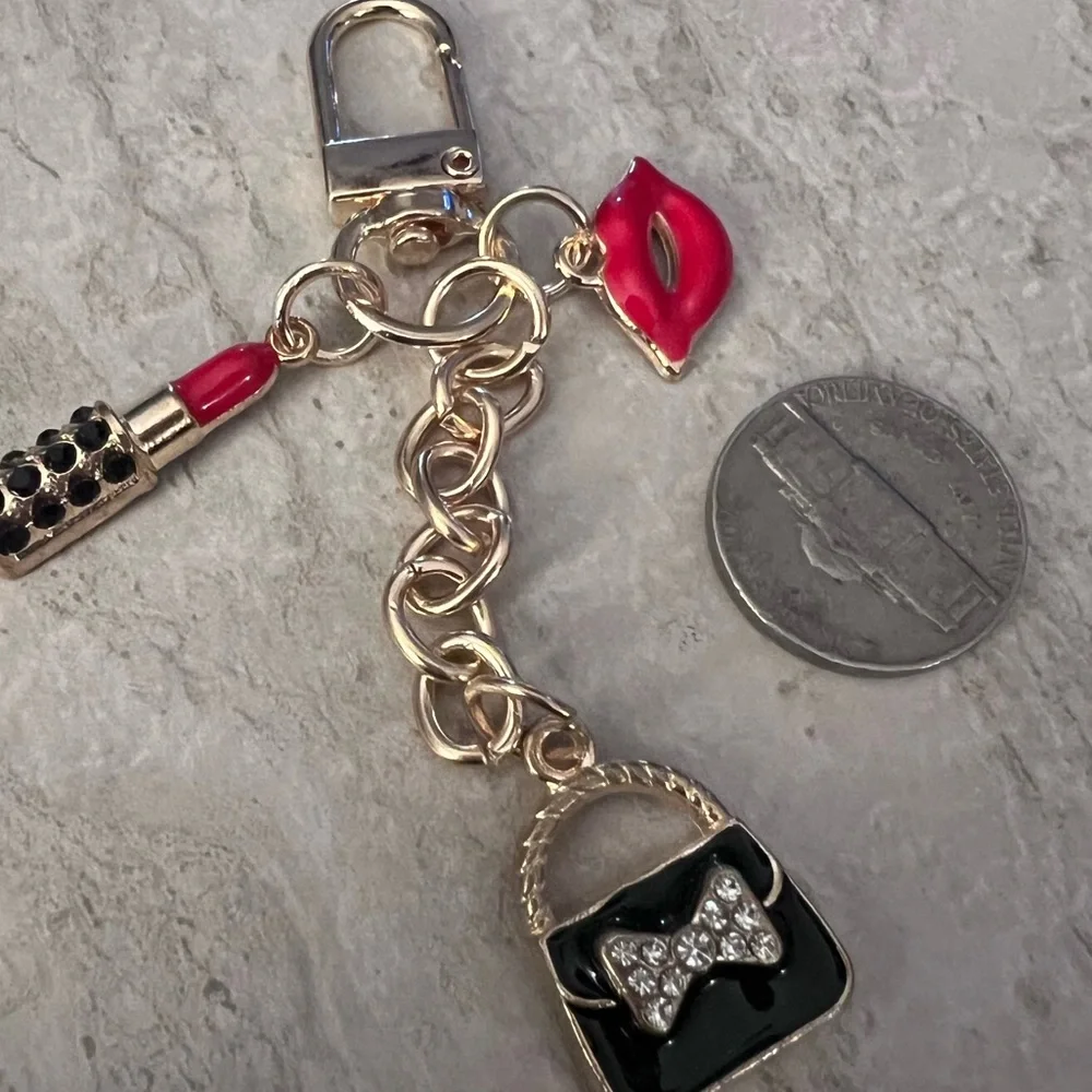 Gold and Black Charm Keychain